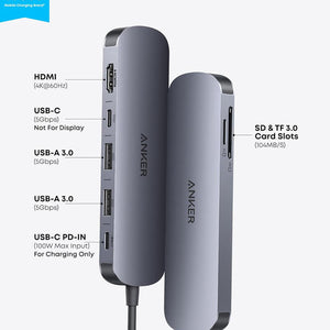 Anker USB C Hub, 7-in-1 Multi-Port USB Adapter for Laptop/Mac