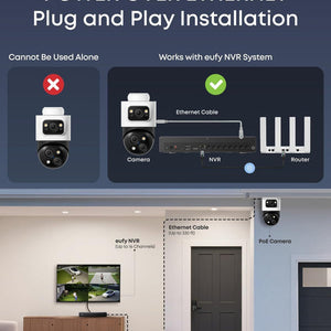eufy PoE Bullet-PTZ Outdoor Cam S4, NVR Wired Add On Cam