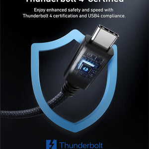 Anker Thunderbolt 4 Cable Ultra Fast Data Transfer (3.3 ft/ 240W/ 40 Gbps/ Braided)
