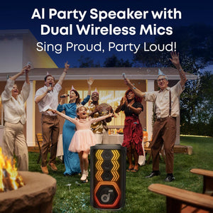 Anker soundcore Rave 3S , AI Party Speaker with 2 Wireless Microphones