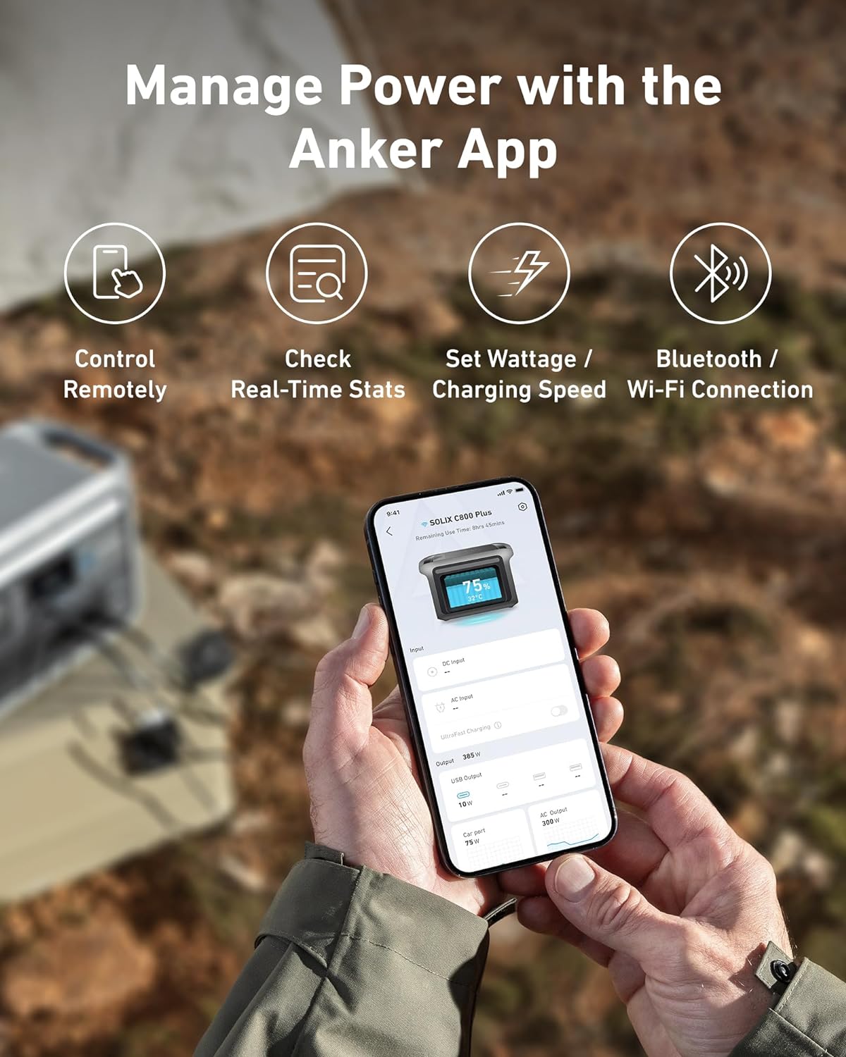 Anker SOLIX C800 PLUS Portable Power Station Gray