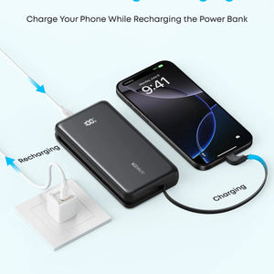 Anker Zolo Power Bank (20K, 22.5W, Built-In USB-C Cable)