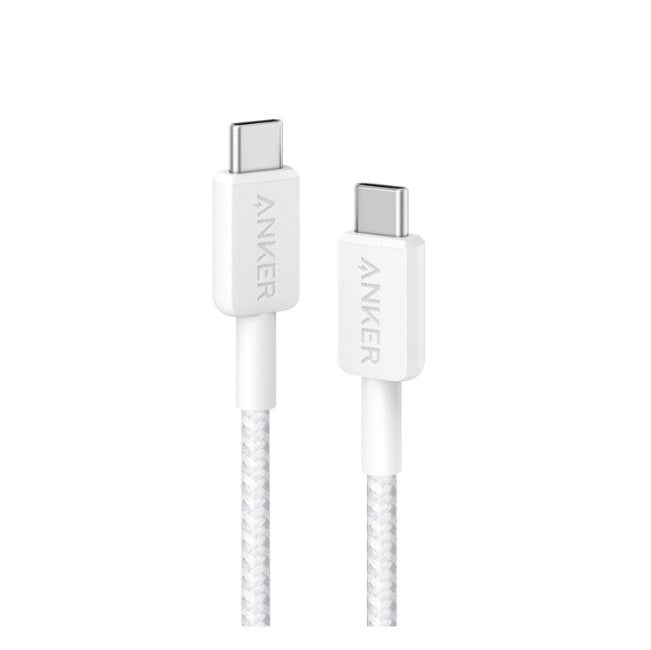 Anker 322 USB-C to USB-C Cable (3ft Braided) - White