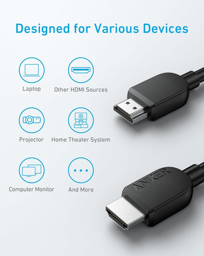 Anker HDMI Cable (6ft, 8K) Black