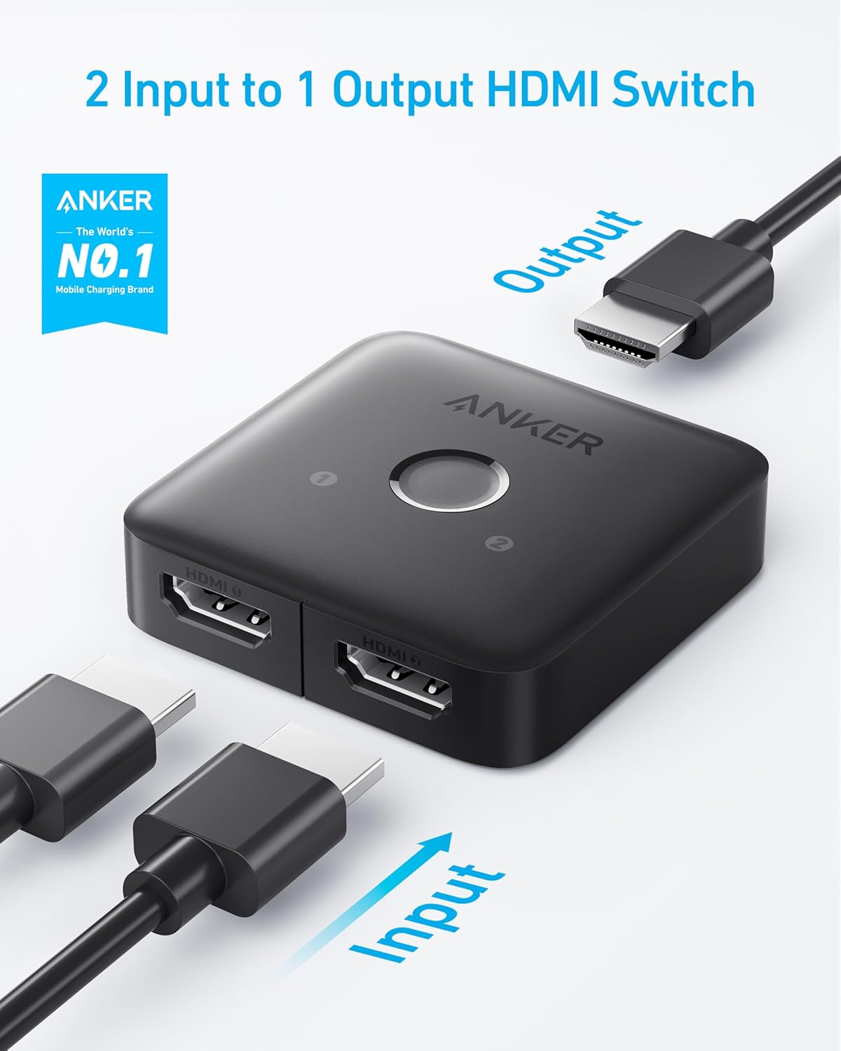 Anker HDMI Switch (2 in 1 out) Gray