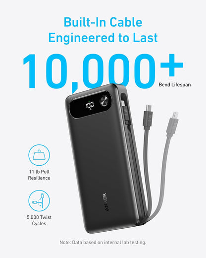 Anker Power Bank (20K, 87W, Built-In USB-C Cable)