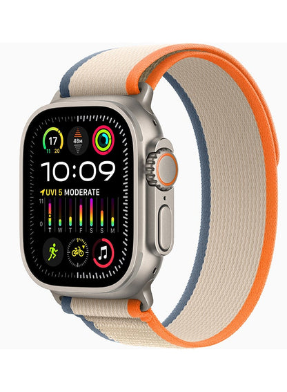 Watch Ultra 2 GPS + Cellular, 49mm Titanium Case With Orange/Beige Trail Loop