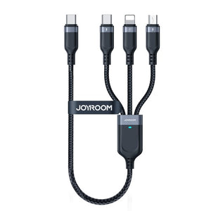 S-A18 Multi-Use Series 3.5A USB-A to Type- C*2+Type-C+Micro 4-in-1 Data Cable 1.2m
