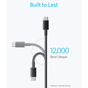 Anker Nylon USB-C to USB-C , 60W , Black