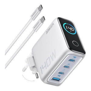 Anker Charger (140W, 4-Port, PD 3.1) with USB-C Cable — White