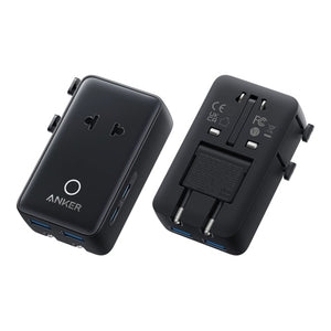 Anker Nano Travel Adapter (5-in-1, 20W, 1-Pack) — Black