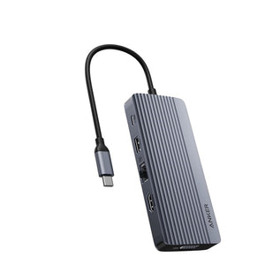 Anker USB-C Hub (10-in-1, Dual display) — Gray
