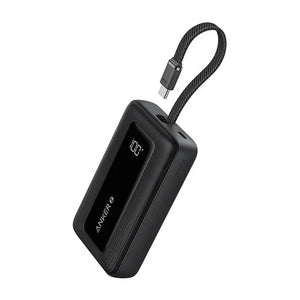 Anker Zolo Power Bank (10K, 30W, Built-In USB-C Cable) — Black