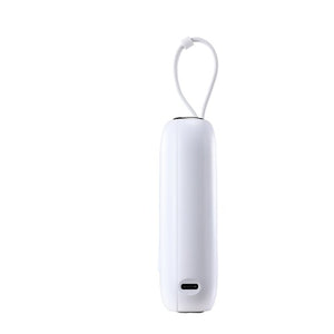 JR-L012 Colorful Series 22.5W mini Power Bank with Dual Cables 10000mAh- White With USB to Type-C 0.25m Cable