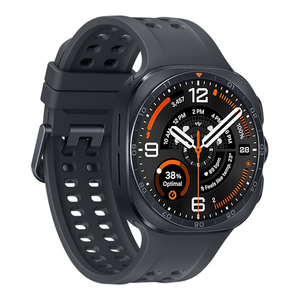 ساعة Galaxy Watch Ultra2 بلون رمادي تيتانيوم من منظور أيسر