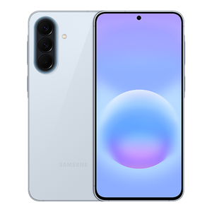 Samsung Galaxy A57 Icy Blue — front and back